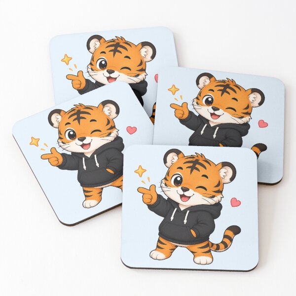 Item preview, Cute Kawaii Tiger Wearing Hoodie designed and sold by Seculinator.