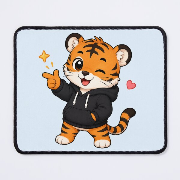 Item preview, Cute Kawaii Tiger Wearing Hoodie designed and sold by Seculinator.