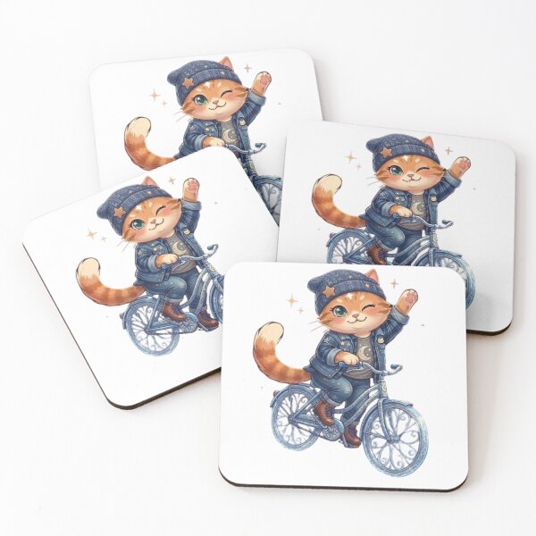 Item preview, Cute Kawaii Cat Riding Galaxy Bicycle designed and sold by Moody Vibes Studio.