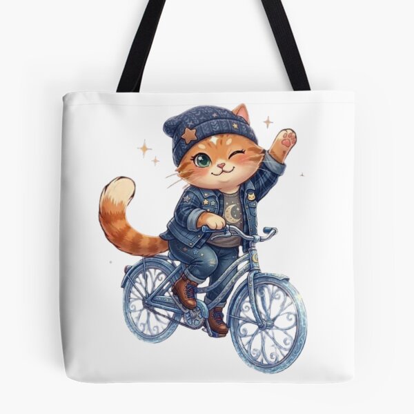 Item preview, Cute Kawaii Cat Riding Galaxy Bicycle designed and sold by Moody Vibes Studio.