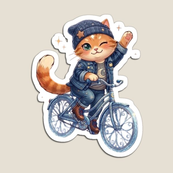 Item preview, Cute Kawaii Cat Riding Galaxy Bicycle designed and sold by Moody Vibes Studio.