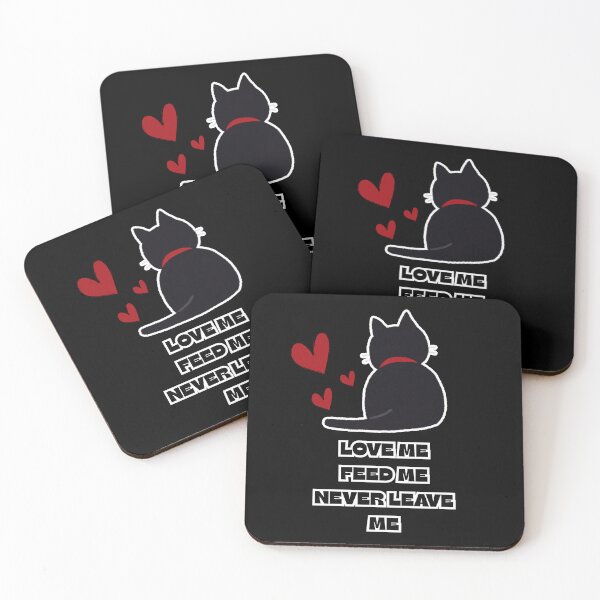 Item preview, Love Me Feed Me Never Leave Me Cute Black Cat Valentine Pet Lover Gift designed and sold by Art IN Pack.