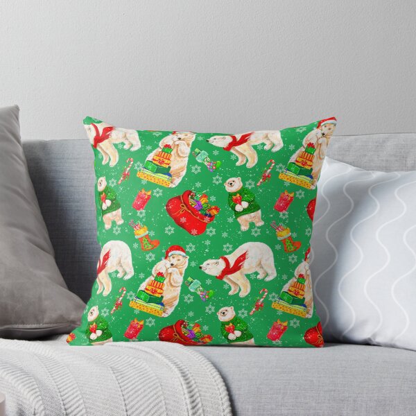 Item preview, Lindo patrón navideño de osos polares rojos y verdes designed and sold by DEC02.