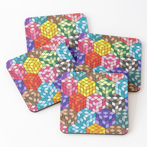 Item preview, Colorful Isometric Cube 3D Box Geometric Pattern designed and sold by DjFreeq.