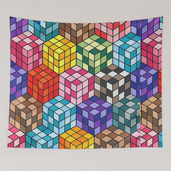 Item preview, Colorful Isometric Cube 3D Box Geometric Pattern designed and sold by DjFreeq.