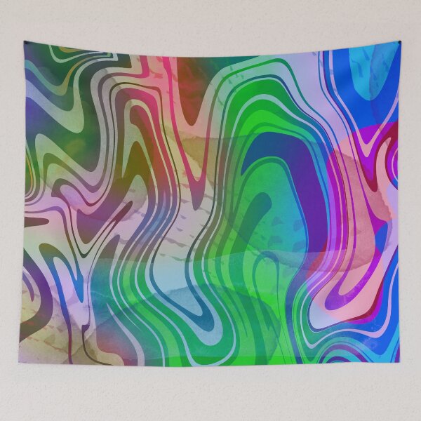 Item preview, Colorful Fluid Art Abstract Waves designed and sold by SweetLilith.