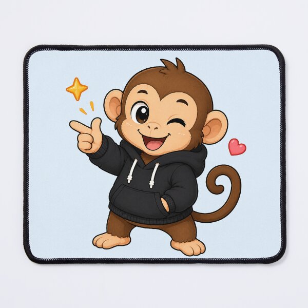 Item preview, Cute Kawaii Monkey Wearing Hoodie designed and sold by Seculinator.