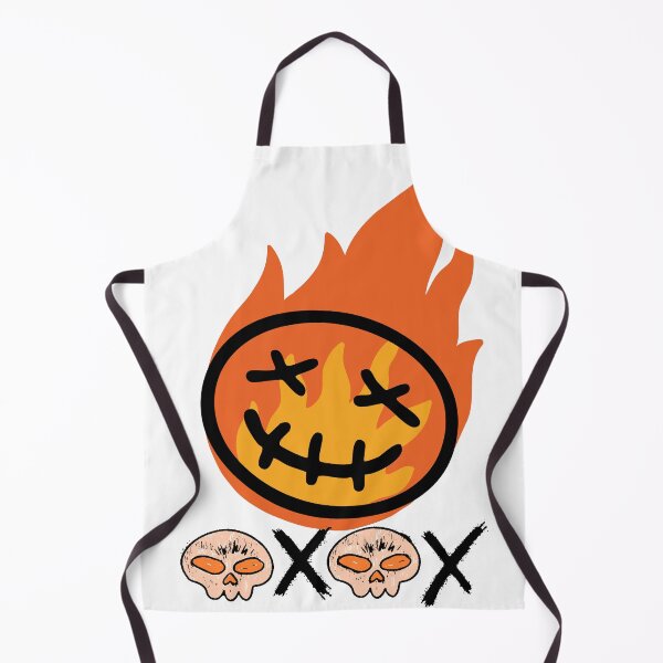 Item preview, Flaming Skull Smiley Horror designed and sold by GoldenLeyGood.