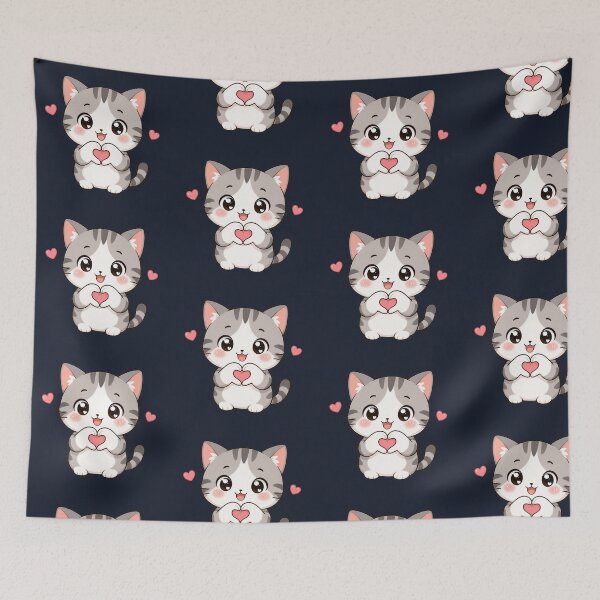 Item preview, Cute Kawaii Cat Making Heart designed and sold by Seculinator.