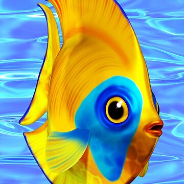 Artwork thumbnail, Tropical Fish on Clear Ocean Water 3D by BluedarkArt