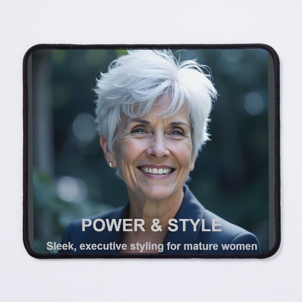 Item preview, Slicked-Back Silver Hair: Executive Styling for Mature Women Promo designed and sold by Creative-RE.