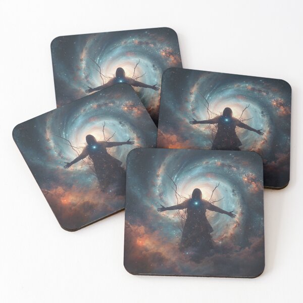 Item preview, Cosmic Ascension Portal | Mystical Galaxy Wanderer Dark Fantasy Art designed and sold by Vvmd.