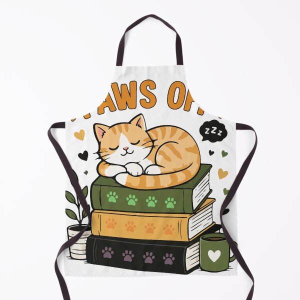 Item preview, Cute Cat Sleeping on Books Funny Paws Off Bookworm Graphic designed and sold by banglalook.