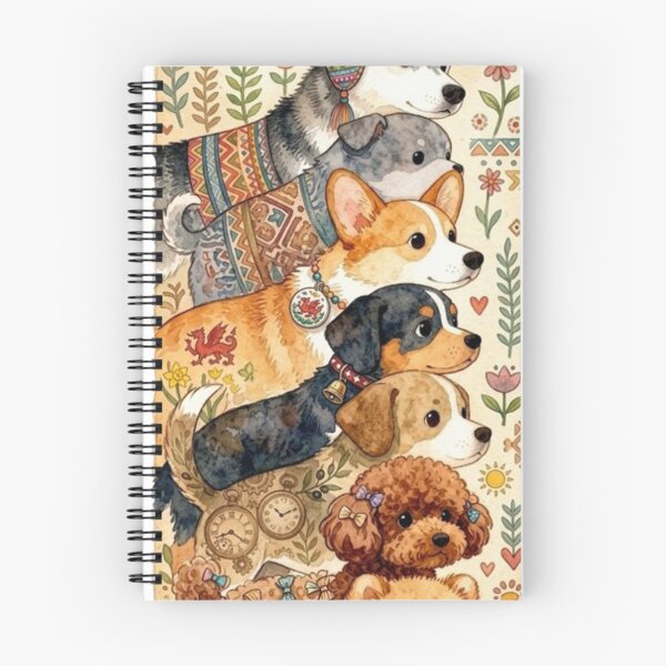 Artikelvorschau, Welsh Dogs Folk Art Watercolor Clipart Bundle | Cute Dog Breeds Illustration | Corgi, Husky, Beagle, Poodle | Vintage Cottagecore Animal Art entworfen und verkauft von Marketflowcreation .