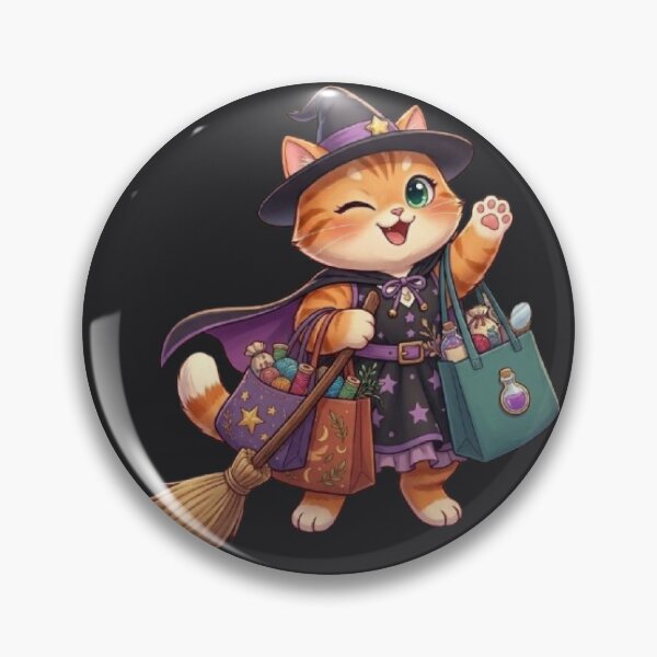 Item preview, Cute Kawaii Witch Cat Shopping Halloween designed and sold by Moody Vibes Studio.