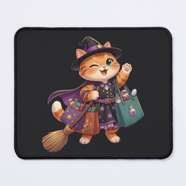 Item preview, Cute Kawaii Witch Cat Shopping Halloween designed and sold by Moody Vibes Studio.