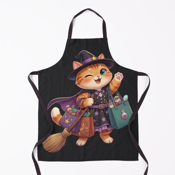 Item preview, Cute Kawaii Witch Cat Shopping Halloween designed and sold by Moody Vibes Studio.