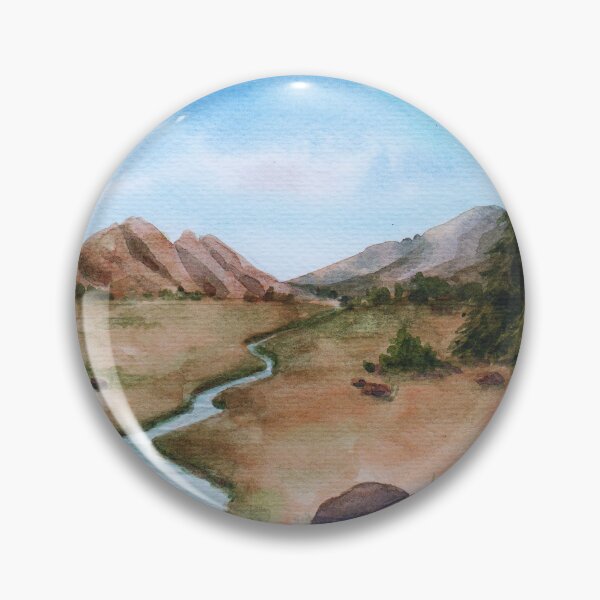 Item preview, Serene River Valley - Rustic Mountain Watercolor Landscape designed and sold by samahl_l.