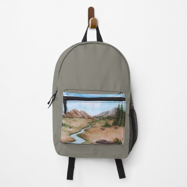 Item preview, Serene River Valley - Rustic Mountain Watercolor Landscape designed and sold by samahl_l.