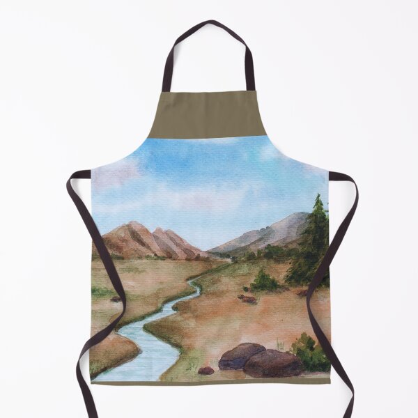 Item preview, Serene River Valley - Rustic Mountain Watercolor Landscape designed and sold by samahl_l.