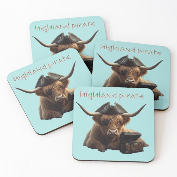 Item preview, Highland Pirate Cow | Scottish Highland Cow Pirate Vintage Design designed and sold by Ink & Highlands.