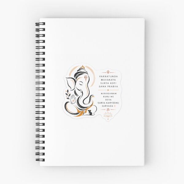 Item preview, Lord Ganesha Elegant Line Art & Mantra designed and sold by KreativeSpace.