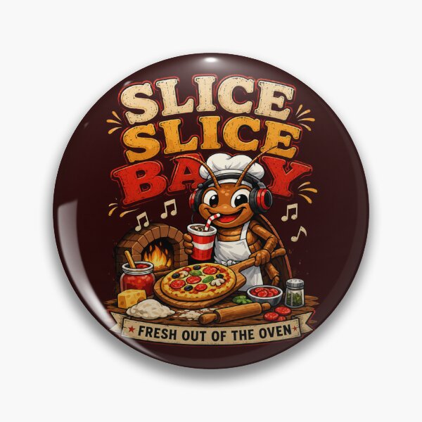Item preview, Slice Slice Baby Funny Pizza Chef Roach – Fresh Out Of The Oven Retro Food Lover T-Shirt designed and sold by HOUSE OF TIST.