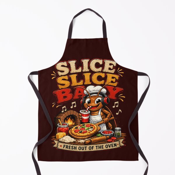 Item preview, Slice Slice Baby Funny Pizza Chef Roach – Fresh Out Of The Oven Retro Food Lover T-Shirt designed and sold by HOUSE OF TIST.