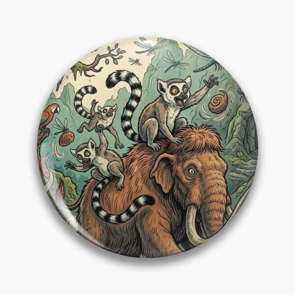 Item preview, Whimsical Woolly Mammoth Adventure - Cute Prehistoric Jungle & Lemurs Art designed and sold by tellefkvifte.