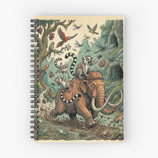 Item preview, Whimsical Woolly Mammoth Adventure - Cute Prehistoric Jungle & Lemurs Art designed and sold by tellefkvifte.
