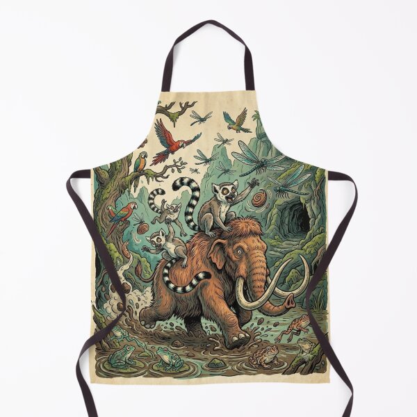 Item preview, Whimsical Woolly Mammoth Adventure - Cute Prehistoric Jungle & Lemurs Art designed and sold by tellefkvifte.