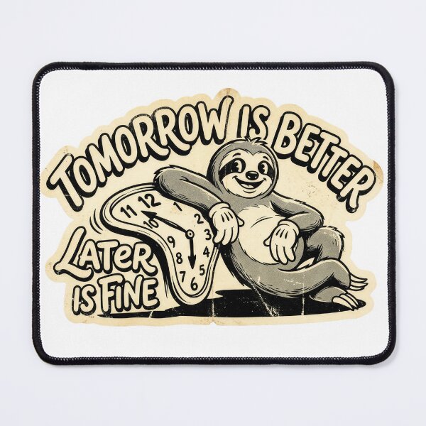 Item preview, Tomorrow is Better Sloth - Later is Fine Procrastination - Vintage Art designed and sold by Mr. Pawsome.