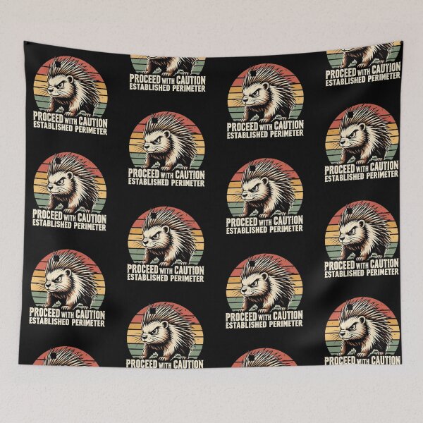 Item preview, Porcupine Vintage Sun Retro Danger Shield Tee designed and sold by artlife4.