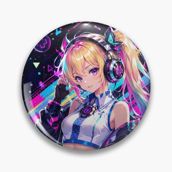 Item preview, Blonde girl cyber idol anime gamer designed and sold by FusiTink.