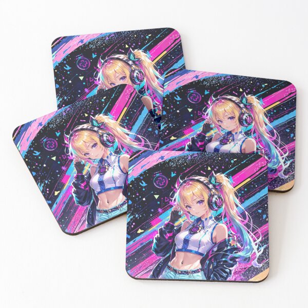 Item preview, Blonde girl cyber idol anime gamer designed and sold by FusiTink.