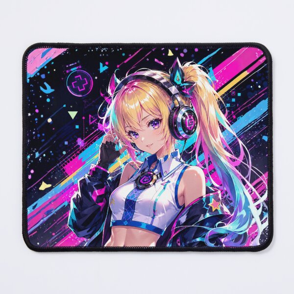 Item preview, Blonde girl cyber idol anime gamer designed and sold by FusiTink.