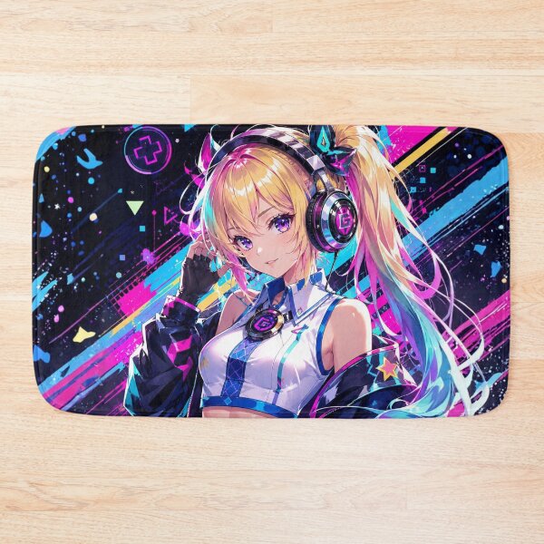 Item preview, Blonde girl cyber idol anime gamer designed and sold by FusiTink.