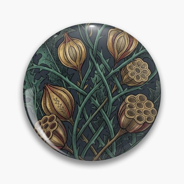 Item preview, Vintage Gothic Botanical Illustration - Dried Lotus Pods & Thistles designed and sold by tellefkvifte.