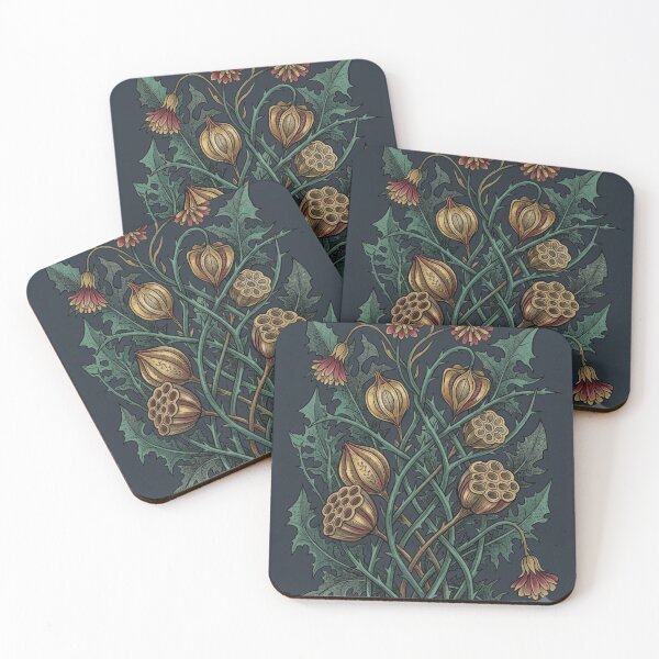Item preview, Vintage Gothic Botanical Illustration - Dried Lotus Pods & Thistles designed and sold by tellefkvifte.