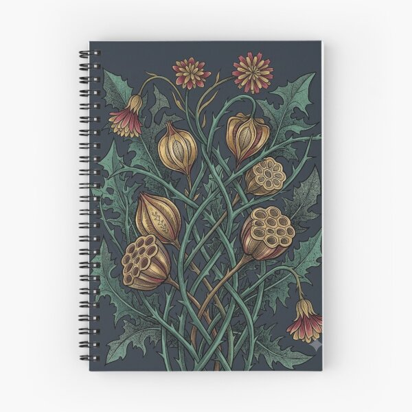 Item preview, Vintage Gothic Botanical Illustration - Dried Lotus Pods & Thistles designed and sold by tellefkvifte.