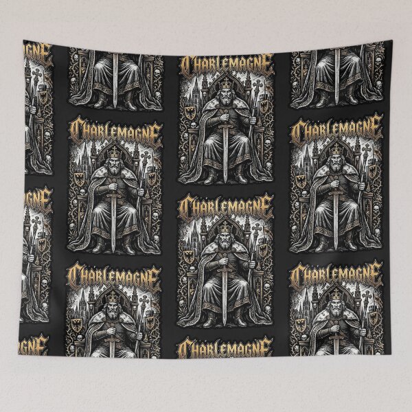 Item preview, Charlemagne Medieval Heavy Metal Emperor T-Shirt designed and sold by Marginalia Workshop.