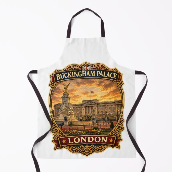 Item preview, Buckingham Palace London Vintage Travel Badge Sticker | United Kingdom Landmark Souvenir designed and sold by DreamPaw Studio.