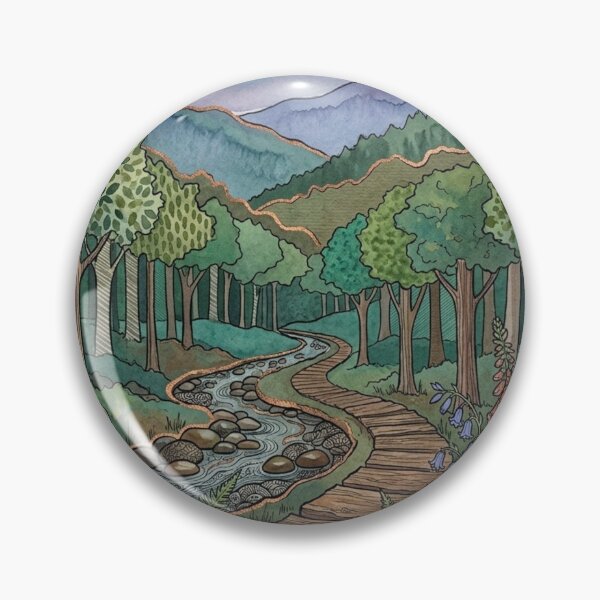 Item preview, Cozy Forest Path & Starry Night - Whimsical Cottagecore Watercolor Art designed and sold by tellefkvifte.