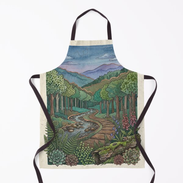 Item preview, Cozy Forest Path & Starry Night - Whimsical Cottagecore Watercolor Art designed and sold by tellefkvifte.