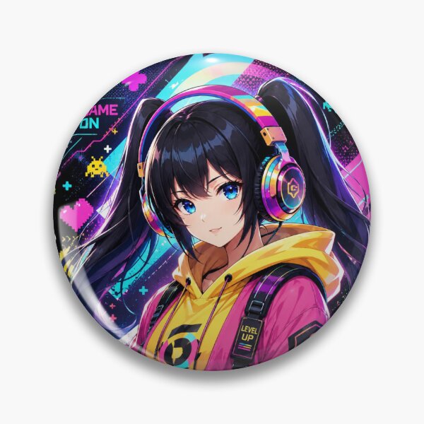 Item preview, Cyber Gamer Girl Anime Design: Let the Game Begin! designed and sold by FusiTink.