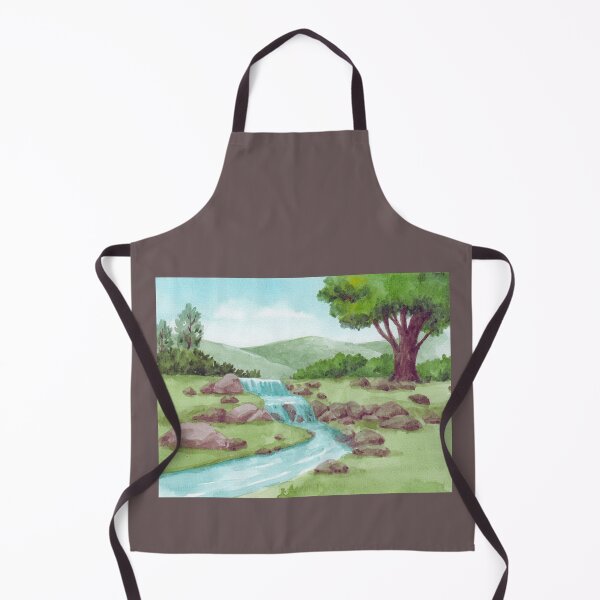 Item preview, Serene River Valley - Rustic Mountain Watercolor Landscape designed and sold by samahl_l.