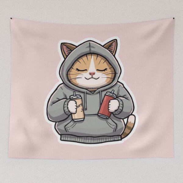 Item preview, No Sleep Just Gaming Cat Sticker designed and sold by Stylestickers55.