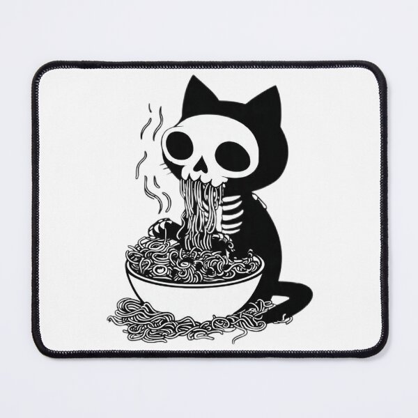 Item preview, Skeleton Cat Eating Ramen Bowl designed and sold by Moody Vibes Studio.