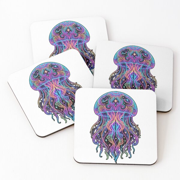 Item preview, Psychedelic Neon Cosmic Jellyfish designed and sold by kaleidoglitch77.
