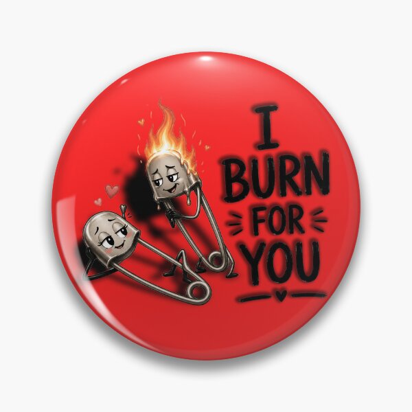 Item preview, I Burn for You – Cute Match and Safety Pin Love Illustration designed and sold by mikemuchu.